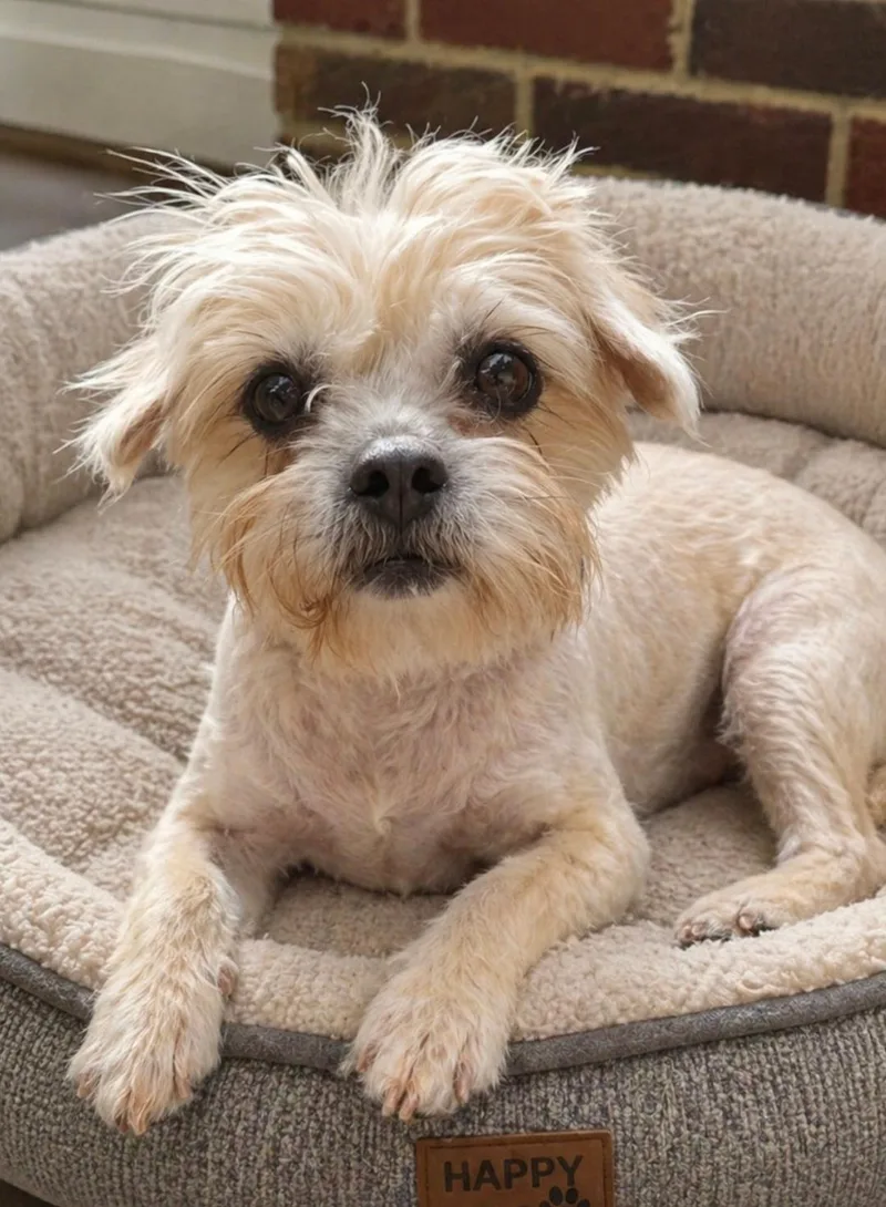 An adult small-sized female Shih Tzu dog named Zoey for adoption in Bridgeton, MO