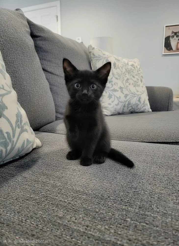A baby small-sized male Domestic Short Hair cat named Fudge for adoption in Metamora, IL