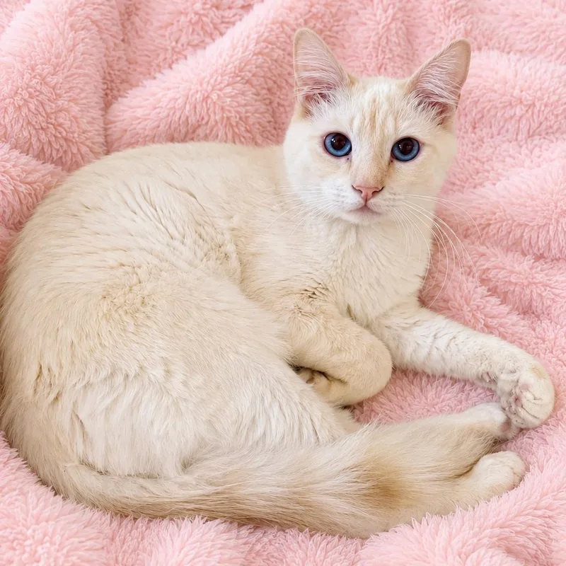 A young medium-sized male Flame Point Siamese cat named Flamepoint Cutie H for adoption in Glendora, CA
