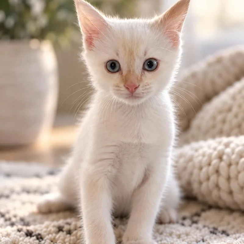 A baby medium-sized male Flame Point Siamese cat named Dumpling for adoption in Chattanooga, TN