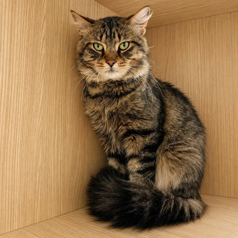 An adult medium-sized male Tabby (Brown / Chocolate) Domestic Long Hair cat named Silas for adoption in Pontiac, MI