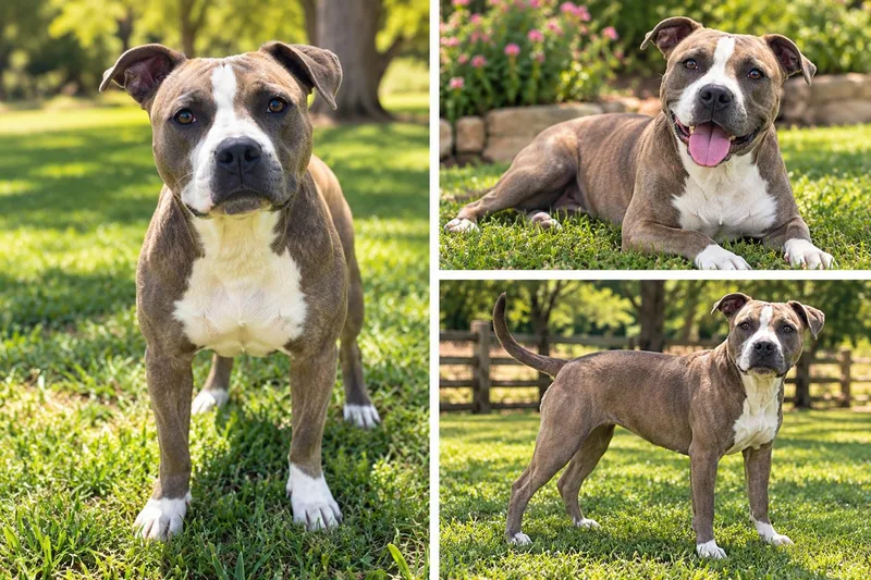 A young medium-sized female American Staffordshire Terrier dog named Hank for adoption in Kiln, MS