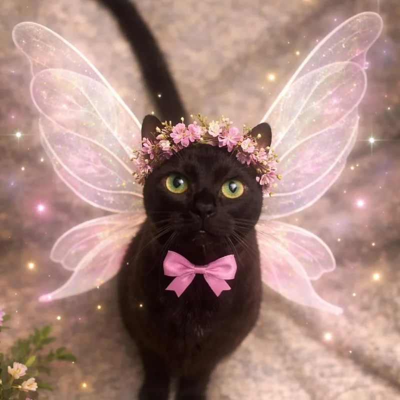 A baby medium-sized female Black Domestic Short Hair cat named Pixie for adoption in Wyandotte, MI