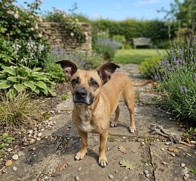 An adult medium-sized female Yellow / Tan / Blond / Fawn Terrier dog named Annabelle for adoption in Wooster, OH