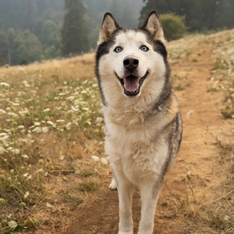 An adult small-sized male Black Husky dog named Riku for adoption in Salem, OR