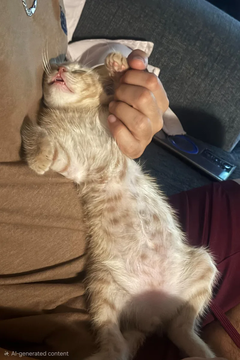 A baby medium-sized male Domestic Medium Hair cat named Milo for adoption in Gregory, TX