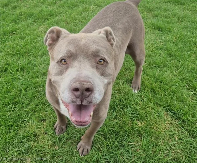 An adult large-sized male Pit Bull Terrier dog named Curtis for adoption in Albuquerque, NM
