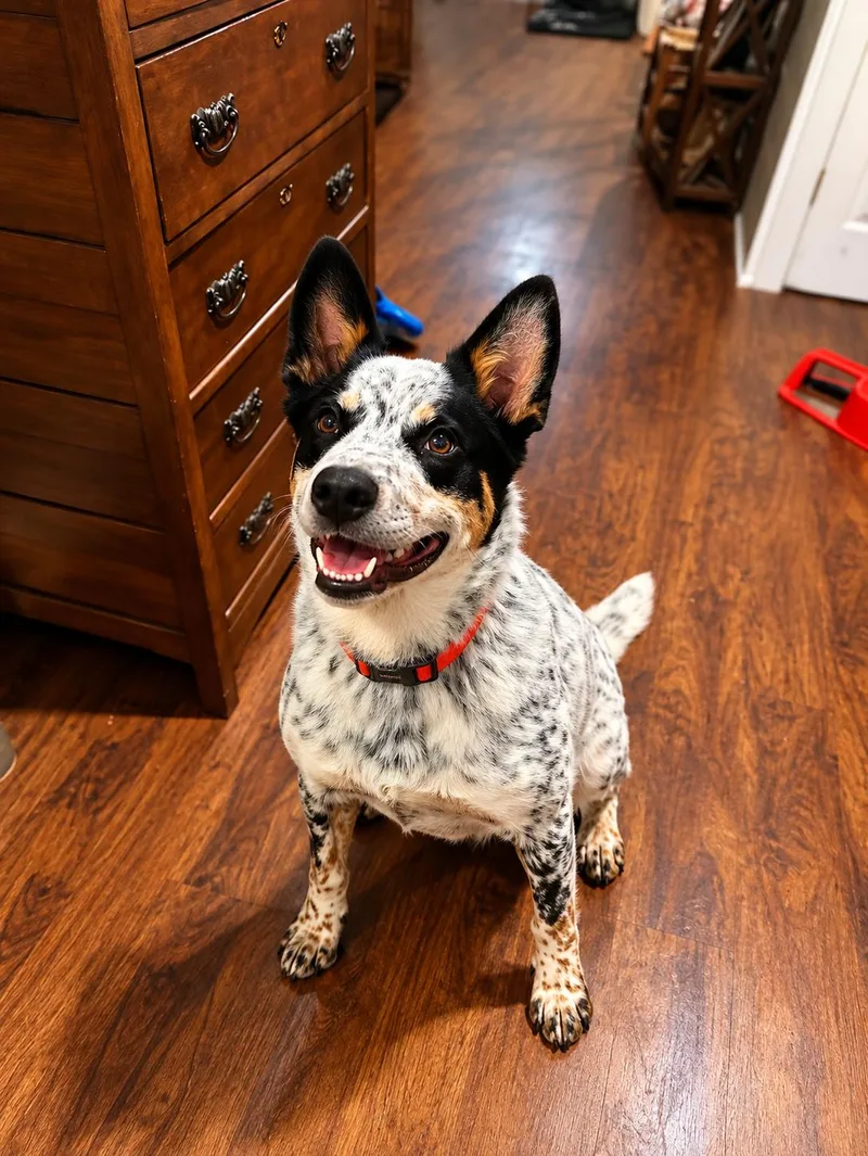 An adult medium-sized male Australian Cattle Dog / Blue Heeler dog named Chief for adoption in North Vernon, IN
