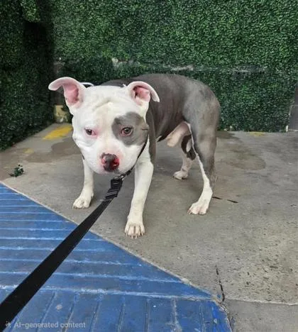 An adult large-sized male Gray / Blue / Silver American Staffordshire Terrier dog named El Rey Fuller for adoption in El Paso, TX