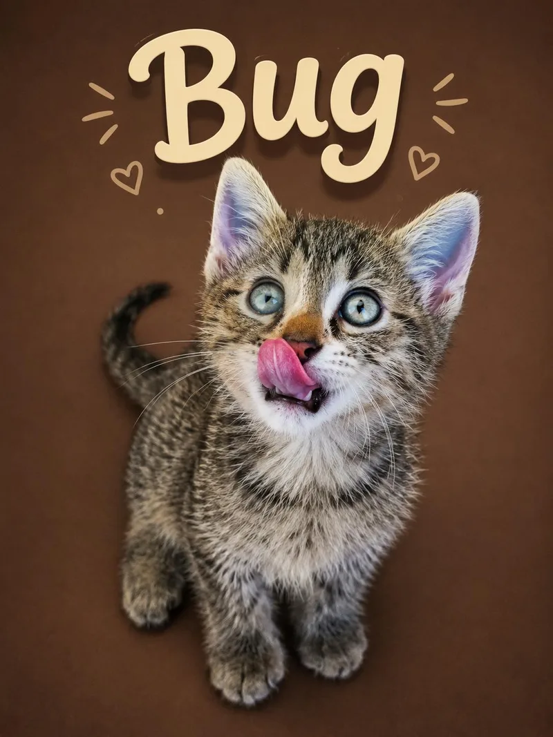 A baby medium-sized male Tabby cat named Bug for adoption in Greenville, DE