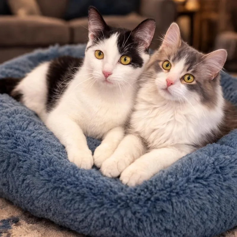 A baby medium-sized male Black & White / Tuxedo Domestic Medium Hair cat named Oreo & Henry: A for adoption in Wyandotte, MI