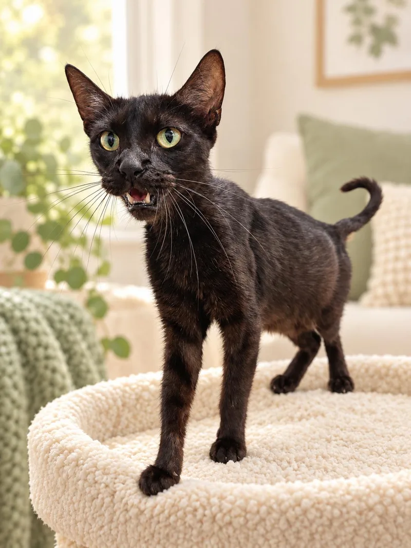 An adult large-sized female Black Domestic Short Hair cat named Eliza for adoption in Joliet, IL