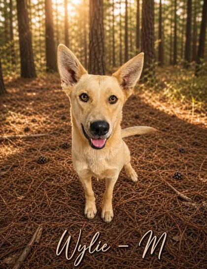 An adult large-sized male Shepherd dog named Wylie for adoption in Guntersville, AL