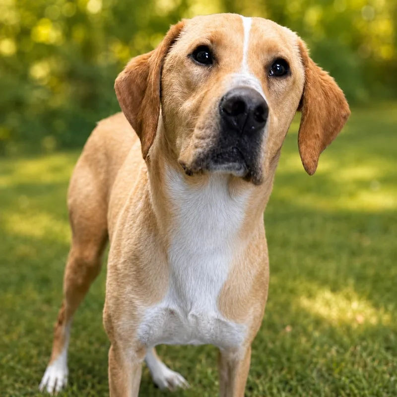 A young large-sized male Yellow / Tan / Blond / Fawn Mixed Breed dog named Oggie for adoption in Cranston, RI