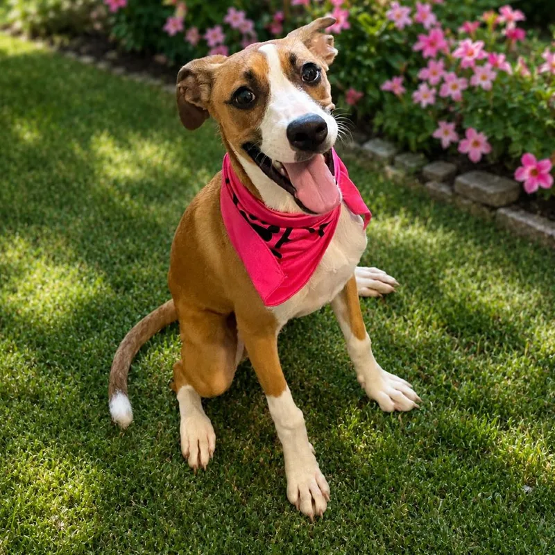 A young medium-sized female Red / Chestnut / Orange Boxer dog named Saffy for adoption in Metamora, MI