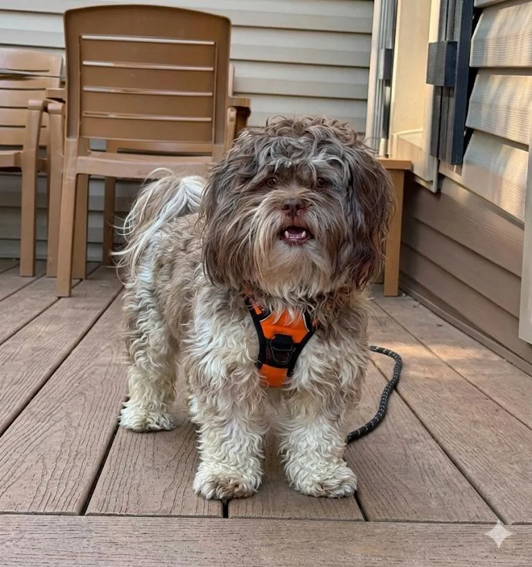A young small-sized male Brown / Chocolate Shih Tzu dog named Ming for adoption in Brunswick, OH
