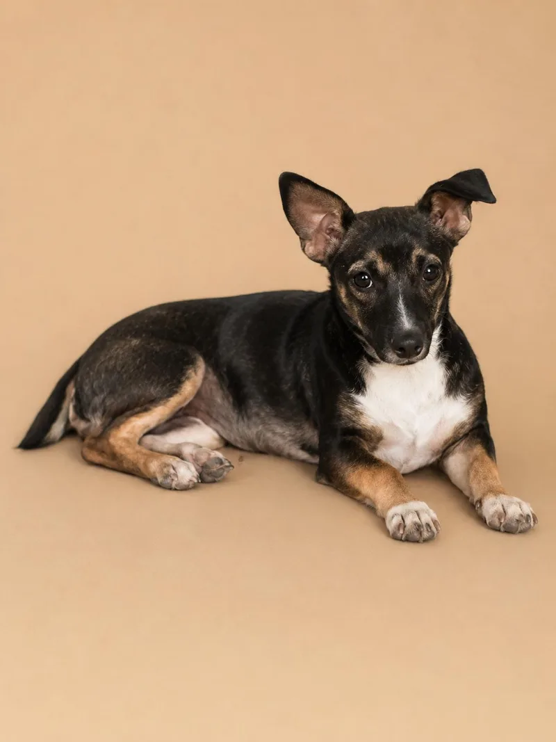 A baby small-sized female Bicolor Chiweenie dog named Nellie for adoption in Cleveland, TX