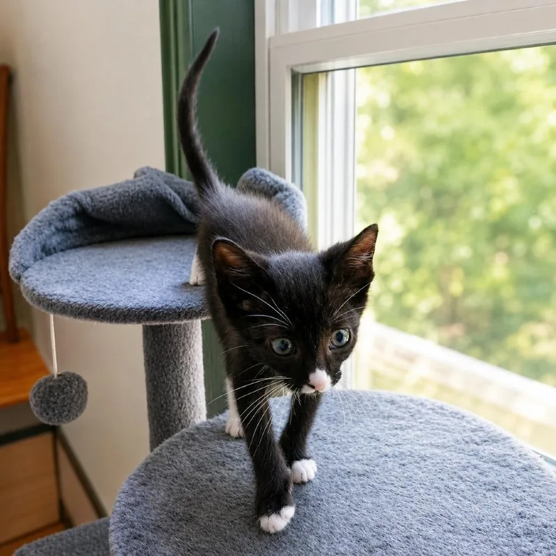 A baby small-sized male Domestic Short Hair cat named Marlow for adoption in Cumming, GA