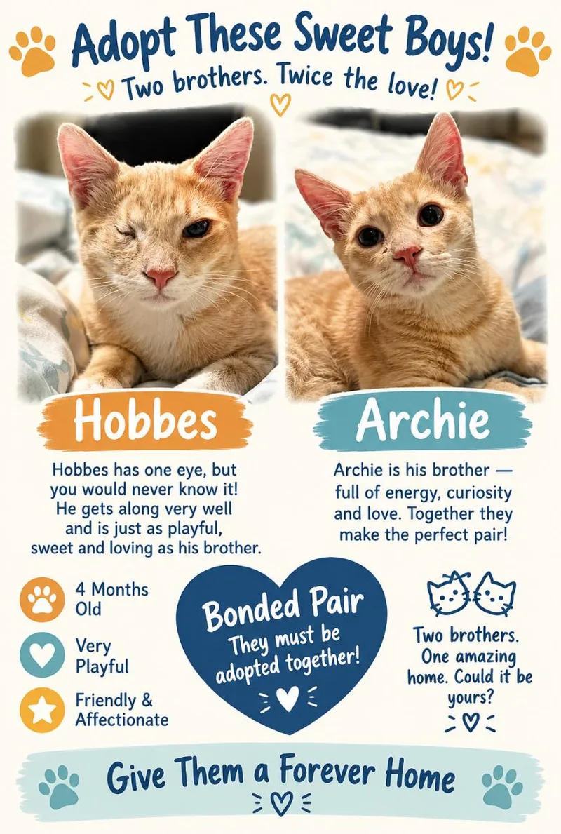 A baby medium-sized male Orange / Red Domestic Short Hair cat named Hobbes for adoption in Burgaw, NC
