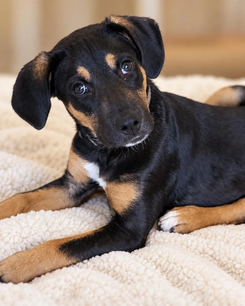 A young medium-sized male Black Mouth Cur dog named Rugar for adoption in Salamanca, NY
