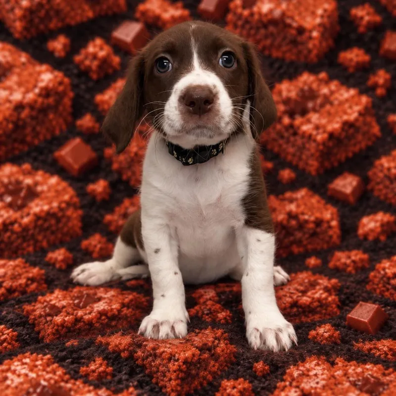 A baby medium-sized female Brown / Chocolate German Wirehaired Pointer dog named Brownie for adoption in St. Peters, MO