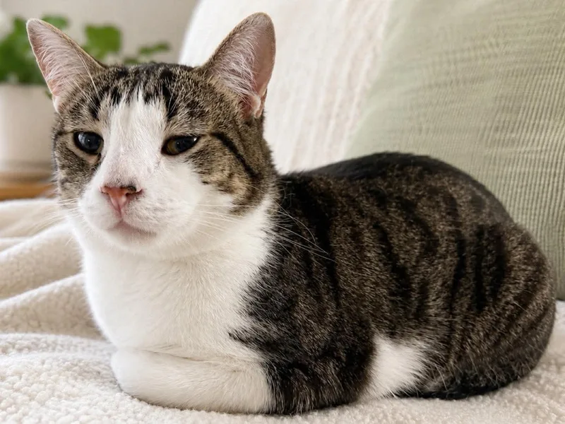A young medium-sized male Tabby (Brown / Chocolate) Domestic Short Hair cat named Sailer for adoption in Sioux Falls, SD