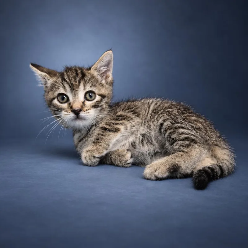 A baby small-sized female Brown / Chocolate Domestic Short Hair cat named Pineapple for adoption in Newport, TN