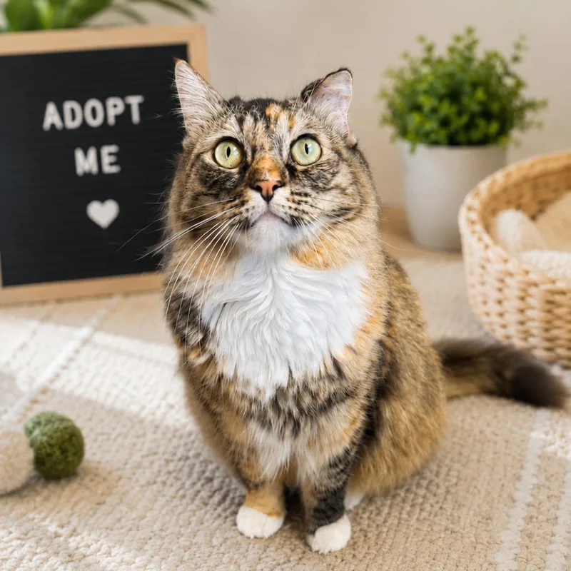An adult small-sized female Brown / Chocolate Domestic Long Hair cat named Boba for adoption in San Diego, CA