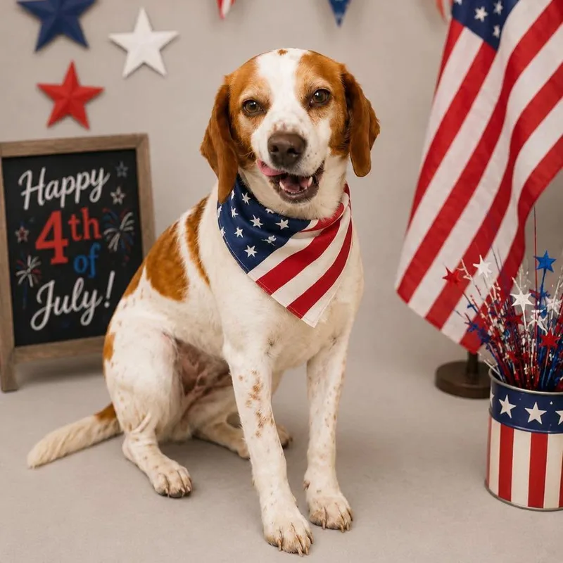 A young medium-sized male White / Cream Beagle dog named Nicholas for adoption in Fairfax Station, VA