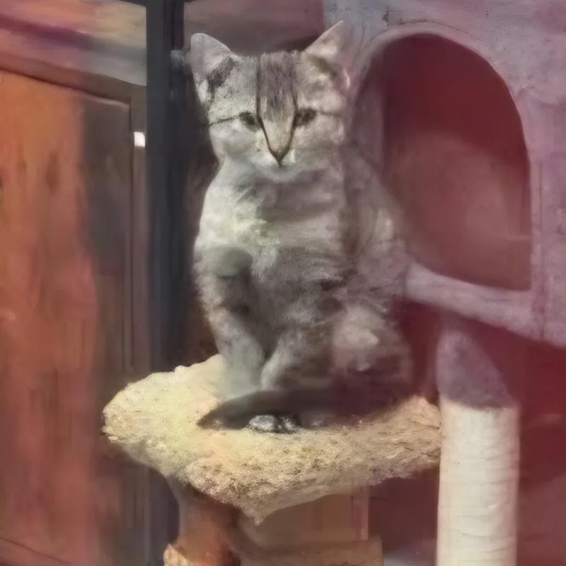 A baby medium-sized female Gray / Blue / Silver Domestic Short Hair cat named Mochi for adoption in Newcastle, OK