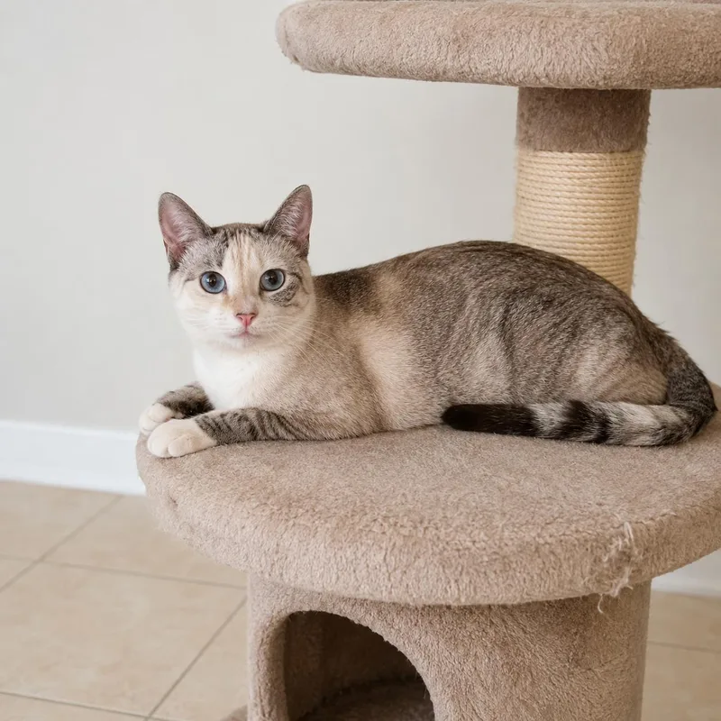 A young medium-sized female Cream / Ivory Siamese cat named Kira for adoption in Hillsboro, TX