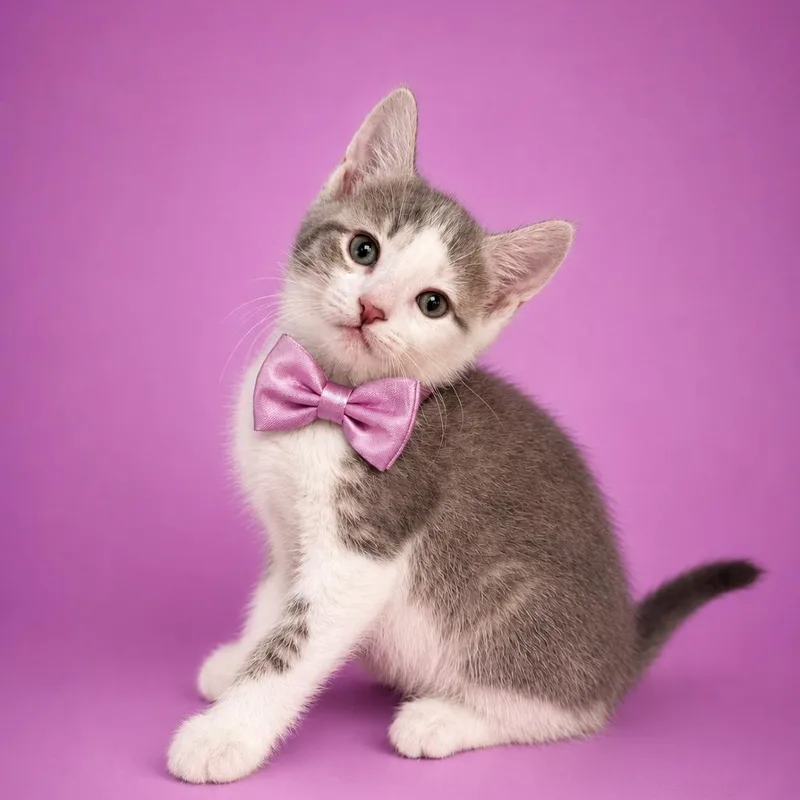 A baby small-sized female Gray / Blue / Silver Domestic Short Hair cat named Calcium for adoption in Binghamton, NY