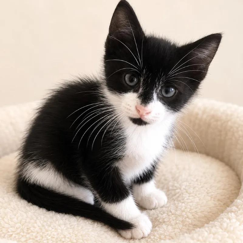 A baby small-sized male Black Domestic Short Hair cat named Emmett for adoption in Redwood Falls, MN