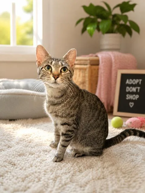 A young medium-sized female Domestic Short Hair cat named Alice for adoption in Nashville, TN
