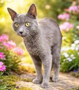 An adult medium-sized male Gray / Blue / Silver Domestic Short Hair cat named Moon for adoption in Portsmouth, OH