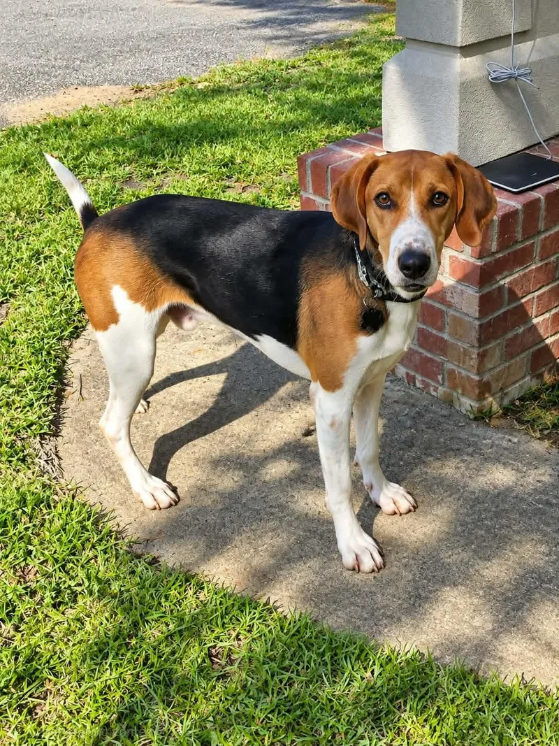 An adult medium-sized male Coonhound dog named Biggie for adoption in Carmel, NY