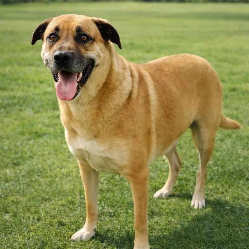 A senior extra large-sized female Yellow / Tan / Blond / Fawn Mastiff dog named Amberlyn for adoption in Morganton, NC