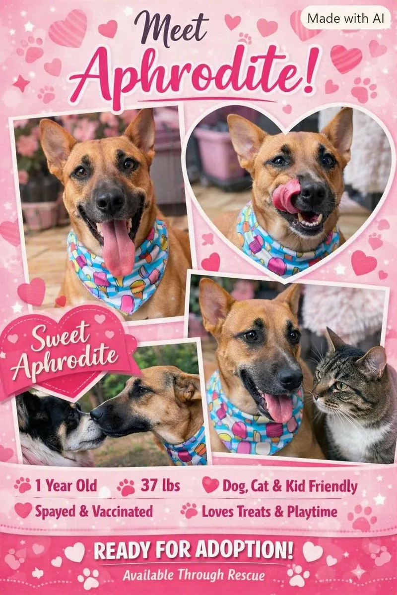 A young medium-sized female German Shepherd Dog dog named Aphrodite for adoption in Huntsville, TX