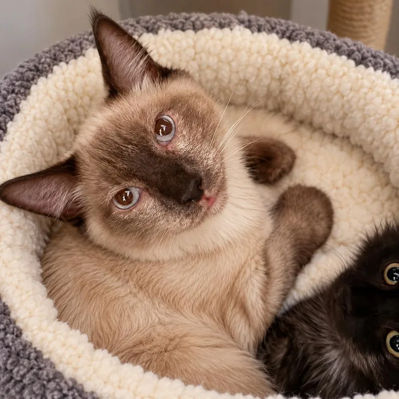 A baby medium-sized male Burmese cat named Rainier for adoption in Calimesa, CA