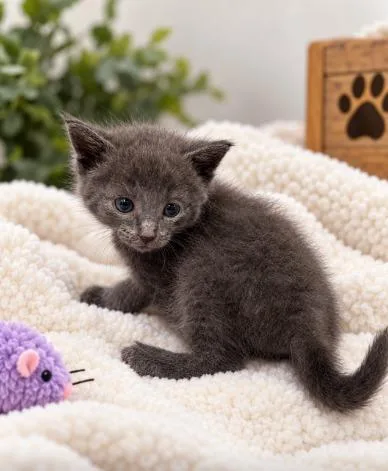 A young small-sized female Domestic Medium Hair cat named Delaney for adoption in Lagrange, IN