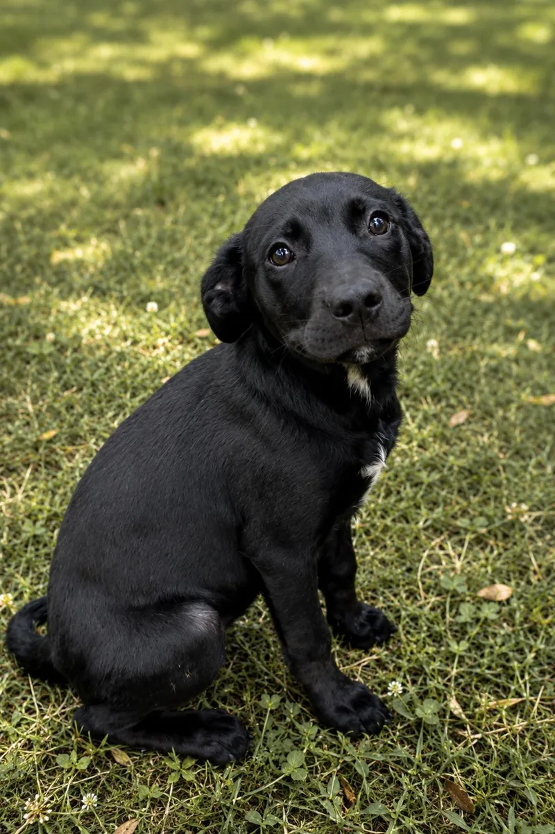 A young medium-sized female Black Labrador Retriever dog named Ellie for adoption in Alexander City, AL
