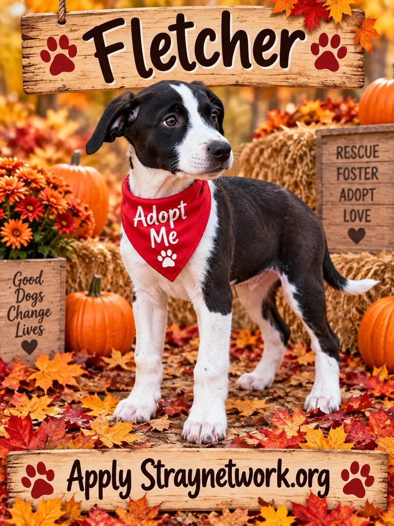 A baby medium-sized male Black Labrador Retriever dog named Fletcher for adoption in Hatfield, PA