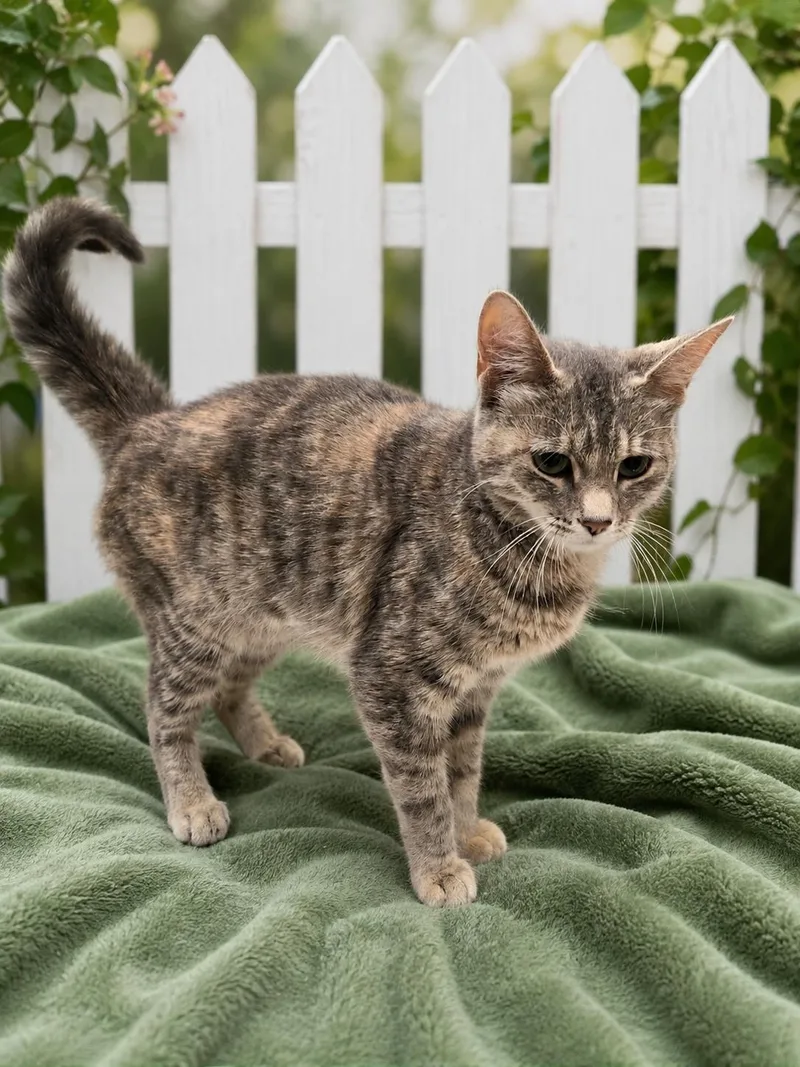 An adult medium-sized female Tabby (Gray / Blue / Silver) Domestic Short Hair cat named Raksha for adoption in Joliet, IL