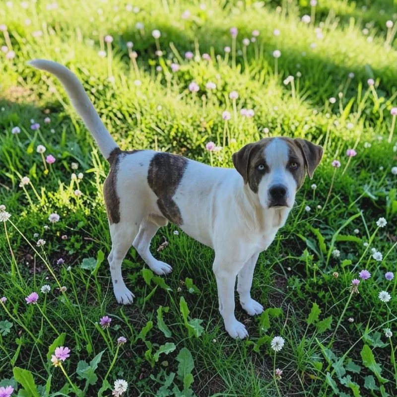 An adult large-sized male White / Cream Mixed Breed dog named Porter for adoption in Boaz, AL