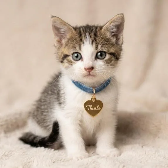 A baby small-sized female Brown / Chocolate Domestic Short Hair cat named Thistle for adoption in Hannibal, MO