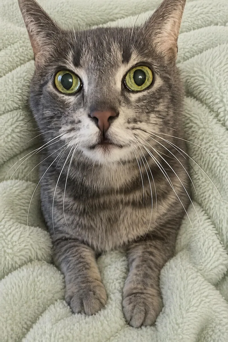 A senior medium-sized female Tabby (Brown / Chocolate) Tabby cat named Isabella for adoption in Copley, OH