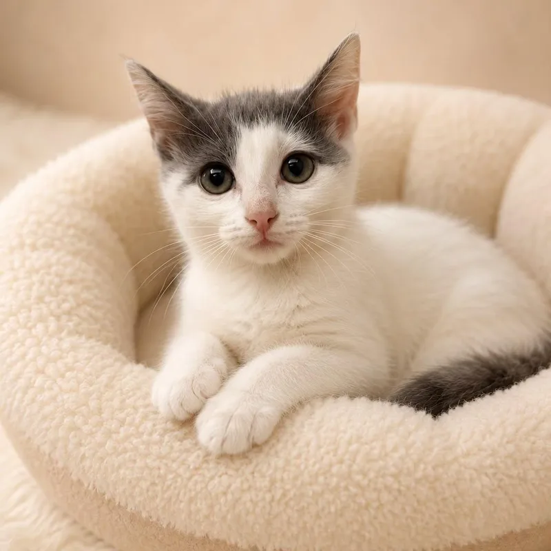 A baby medium-sized female White Domestic Short Hair cat named Nancy Beth for adoption in Cranston, RI