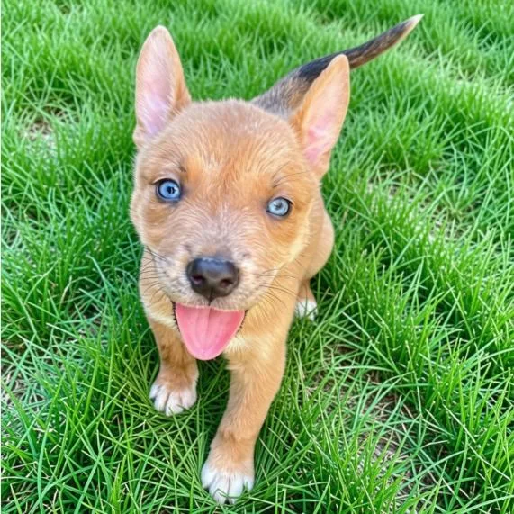 A baby small-sized male Yellow / Tan / Blond / Fawn Mixed Breed dog named Curly for adoption in Hemet, CA