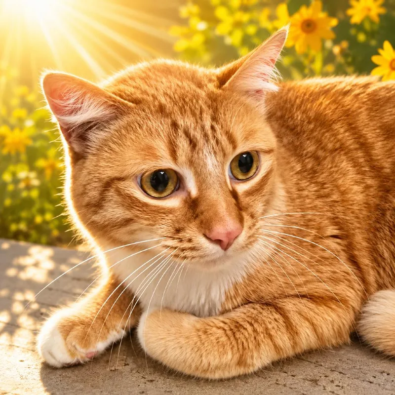 An adult medium-sized male Orange / Red Domestic Short Hair cat named Sunny for adoption in Concord, NC