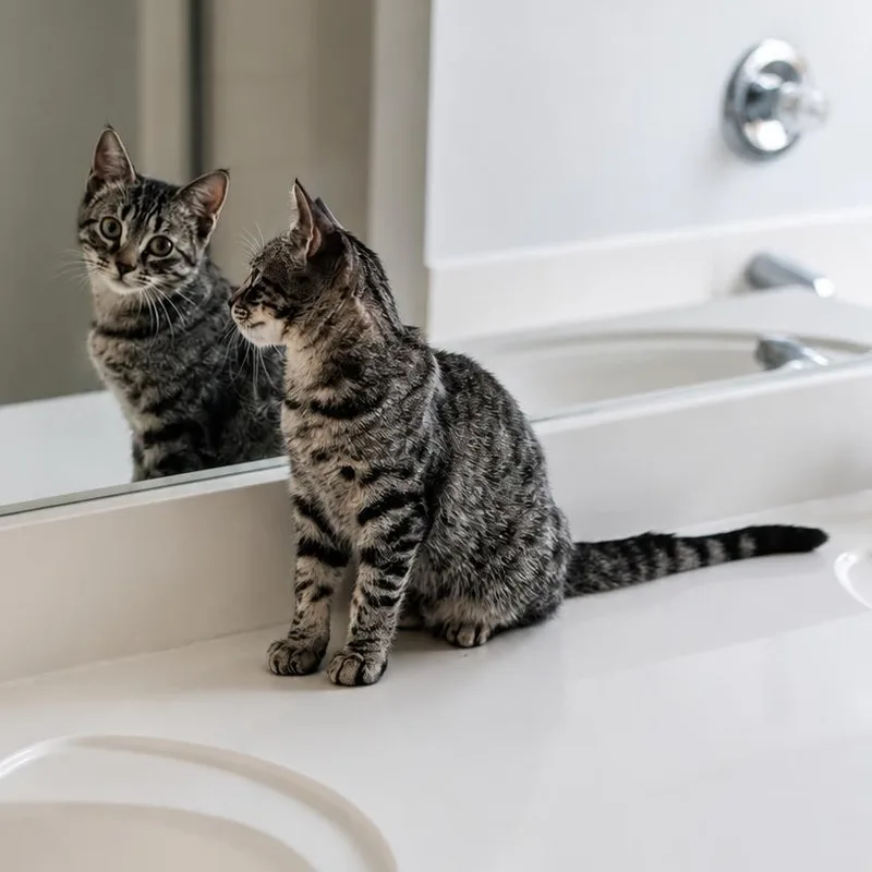 A baby medium-sized female Tabby (Gray / Blue / Silver) Domestic Short Hair cat named Athena for adoption in Houston, TX